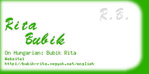 rita bubik business card